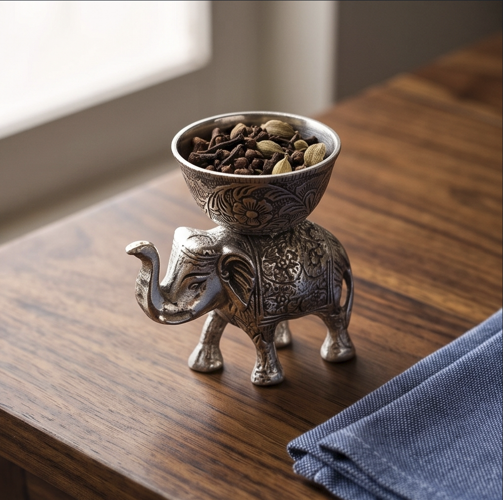 Elephant Bowl Stand – Silver Finish