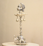 Elephant Peacock Samai Oil Lamp – Large