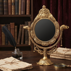 Elephant Table Mirror – Gold Finish, 16 inch