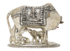 Krishna with Cow Plaque – Silver Finish