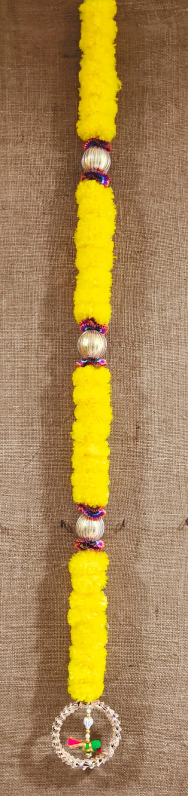 Traditional Yellow Marigold Hangings – Set of 6