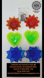 Handcrafted Acrylic Diyas Set of 12 made in India – HeritageKosh