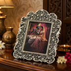 Radha Krishna Photo Frame – Silver Finish, Boxed