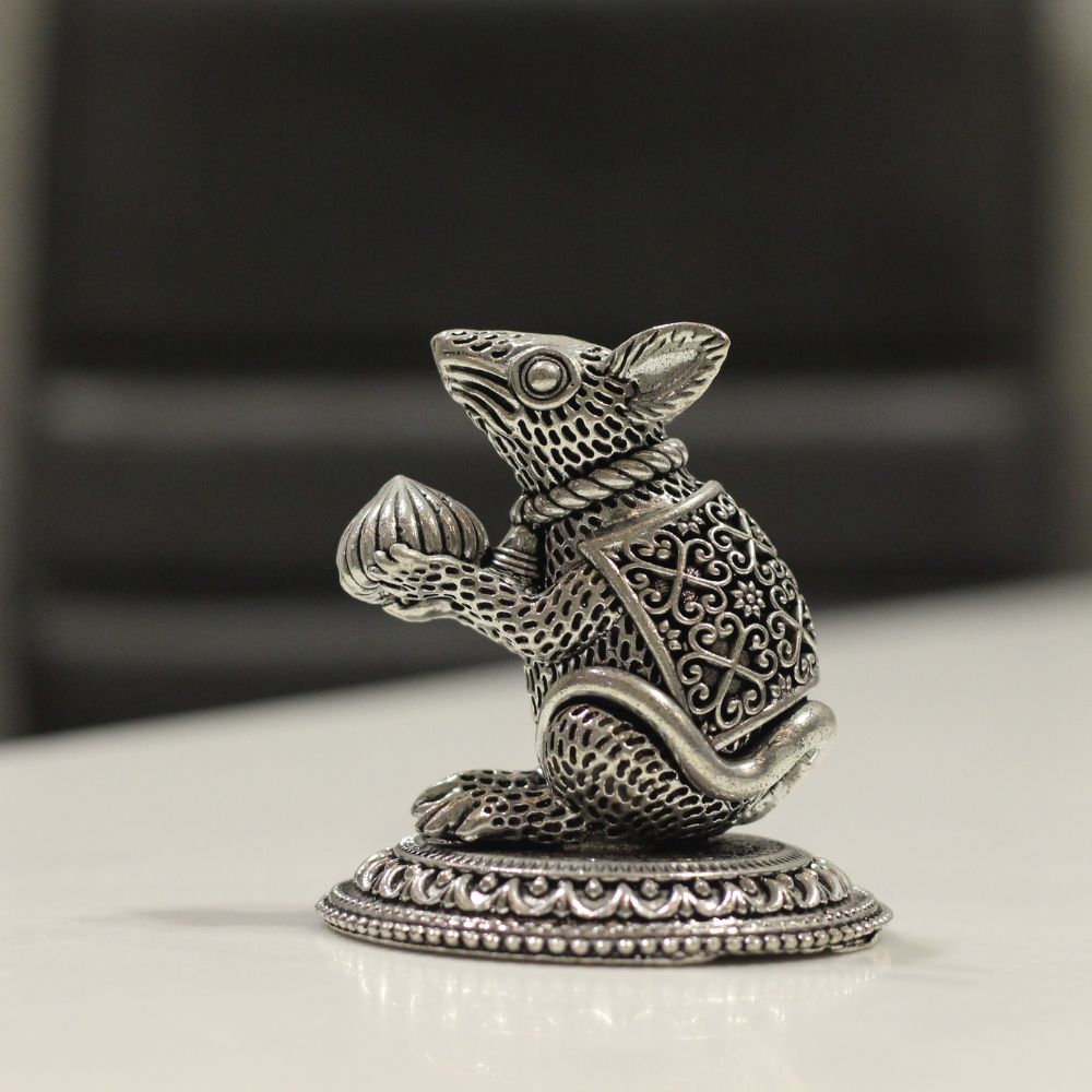 Mushak Figurine – Oxidised Silver Finish, Big