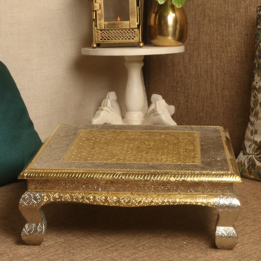 Golden Silver Chowki – 18 x 18 inch — view 3