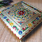 Meenakari-Painted Chowki – 12x12 inch