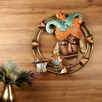 Painted Krishna Wall Ring – 18 inch — Antique copper ring with hand-painted Krishna