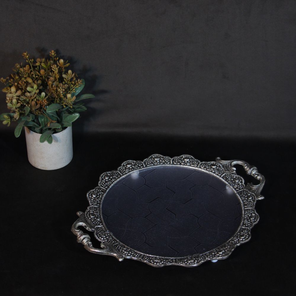 Oval Serving Tray with Peacock Handles – 11 inch — view 4
