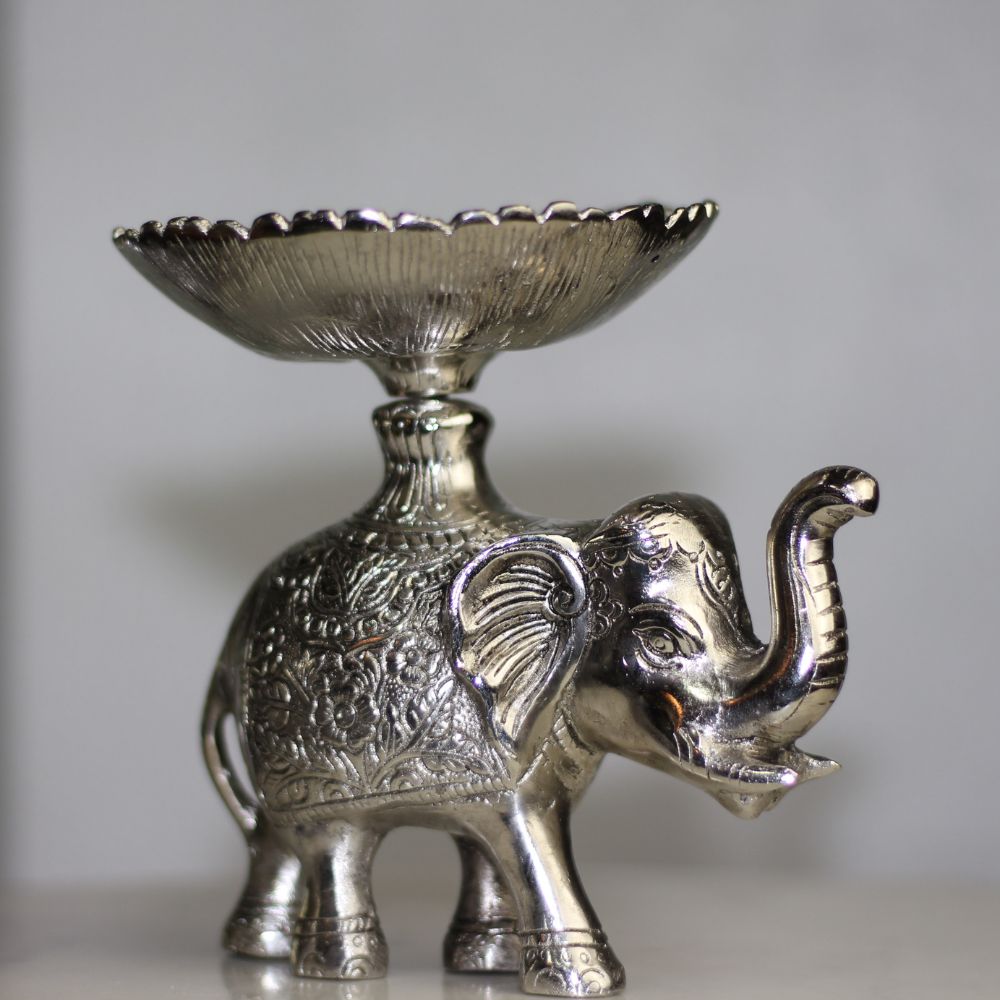 Elephant Bowl – Silver Finish