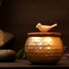 Hammered Matki Pot with Bird Lid — view 2
