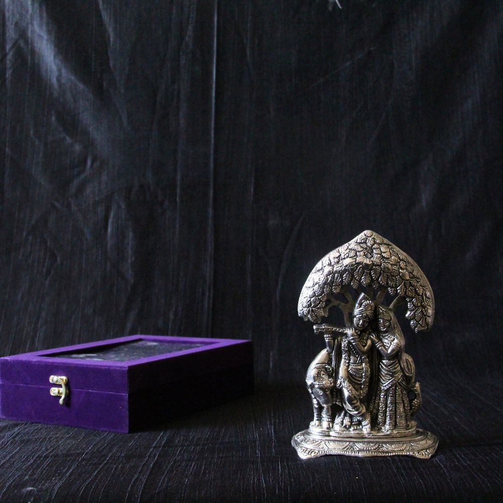Radha Krishna Under Tree Idol – 8 inch — view 2