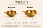 Kuber Deep – Traditional Brass-Toned Pooja Oil Lamp in Medium & Large Sizes