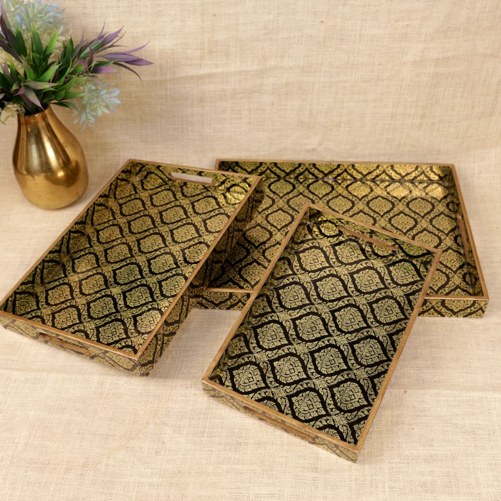 Printed Wooden Tray – Set of 3 — view 2