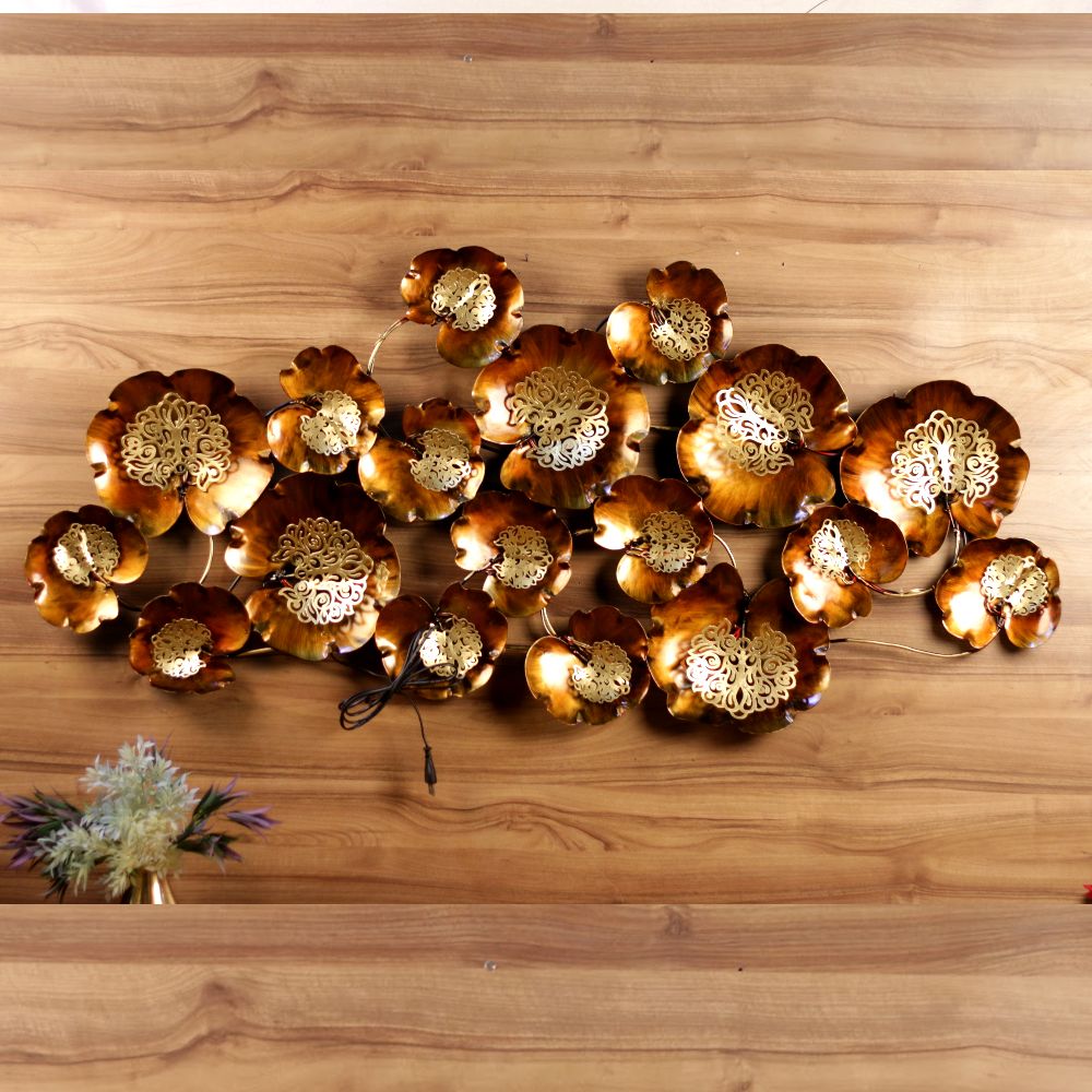 Big Zara Tree Wall Art — Antique gold with warm copper tones