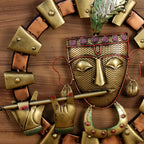 Krishna Face Wall Ring with Metal Tiles — view 2