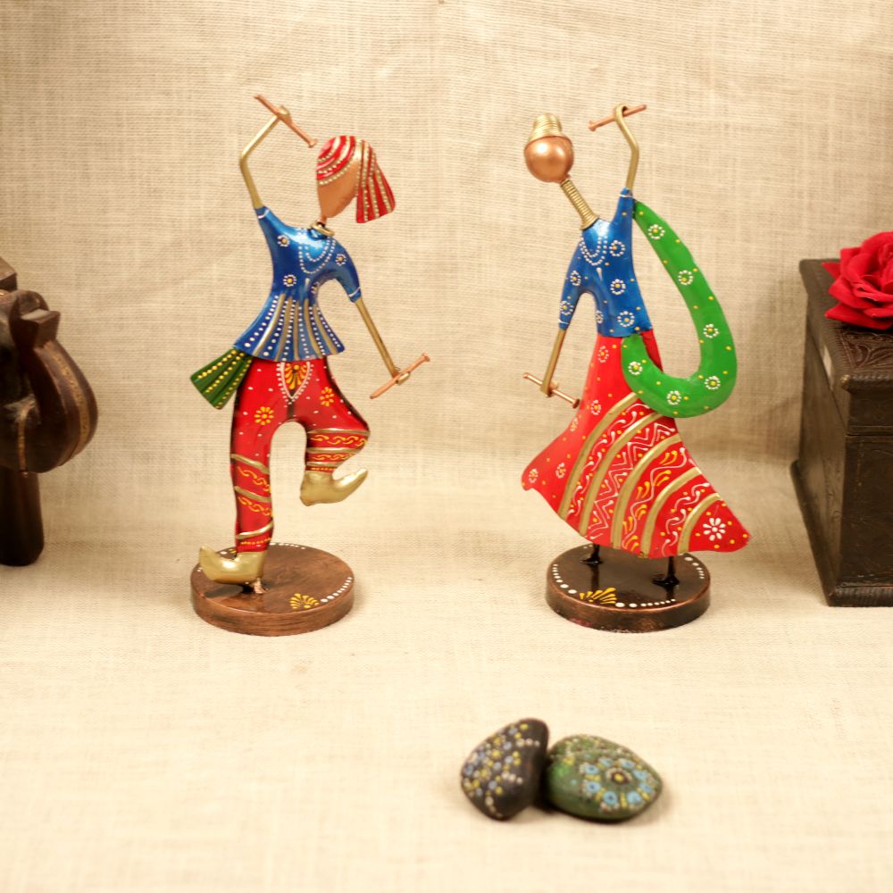 Dancing Dandia Couple – Set of 2, Red — view 5