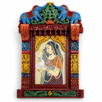 Painted Wooden Jharokha Wall Hanging – 27 inch
