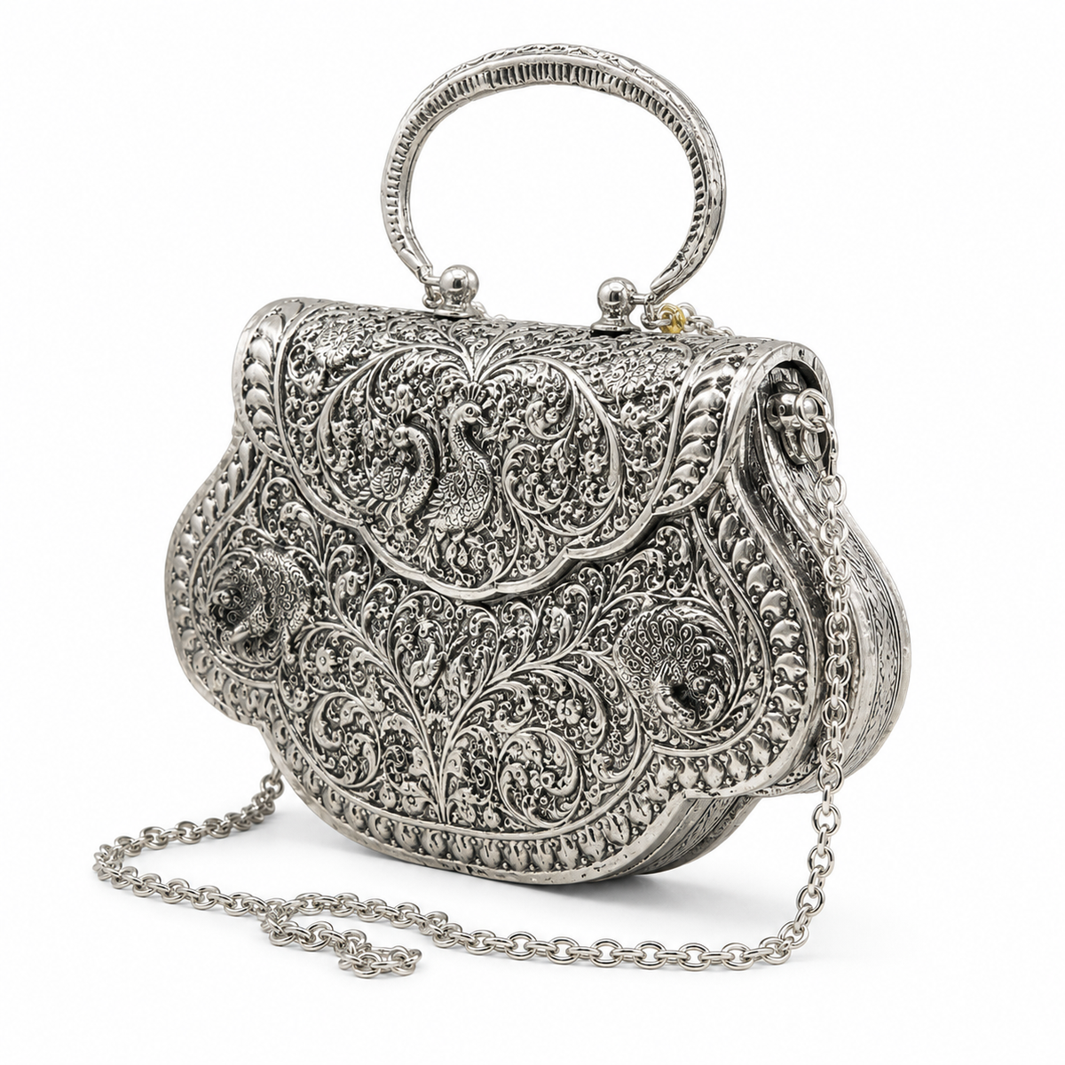 Silver-Finish Purse Showpiece