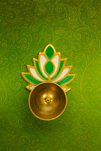 Handcrafted Colorful Lotus Diya made in India – HeritageKosh