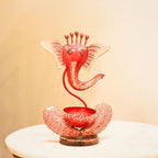 Painted Ganesha Tealight Holder – Red — view 4