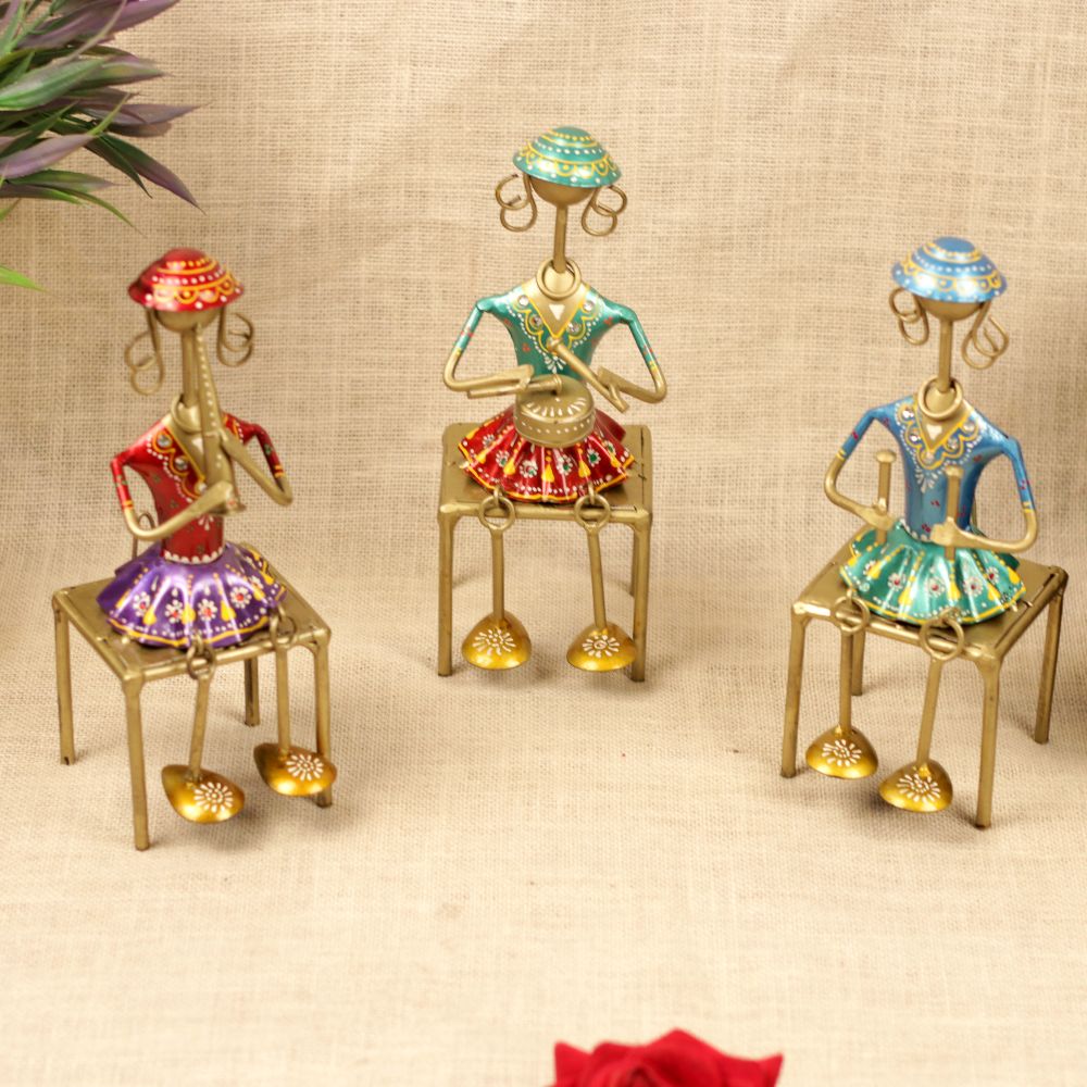 Lady Musicians with Stools – Set of 3 — view 2