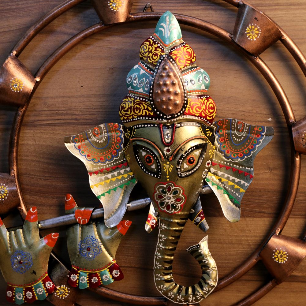Painted Ganesh Wall Ring – 19 inch — view 2