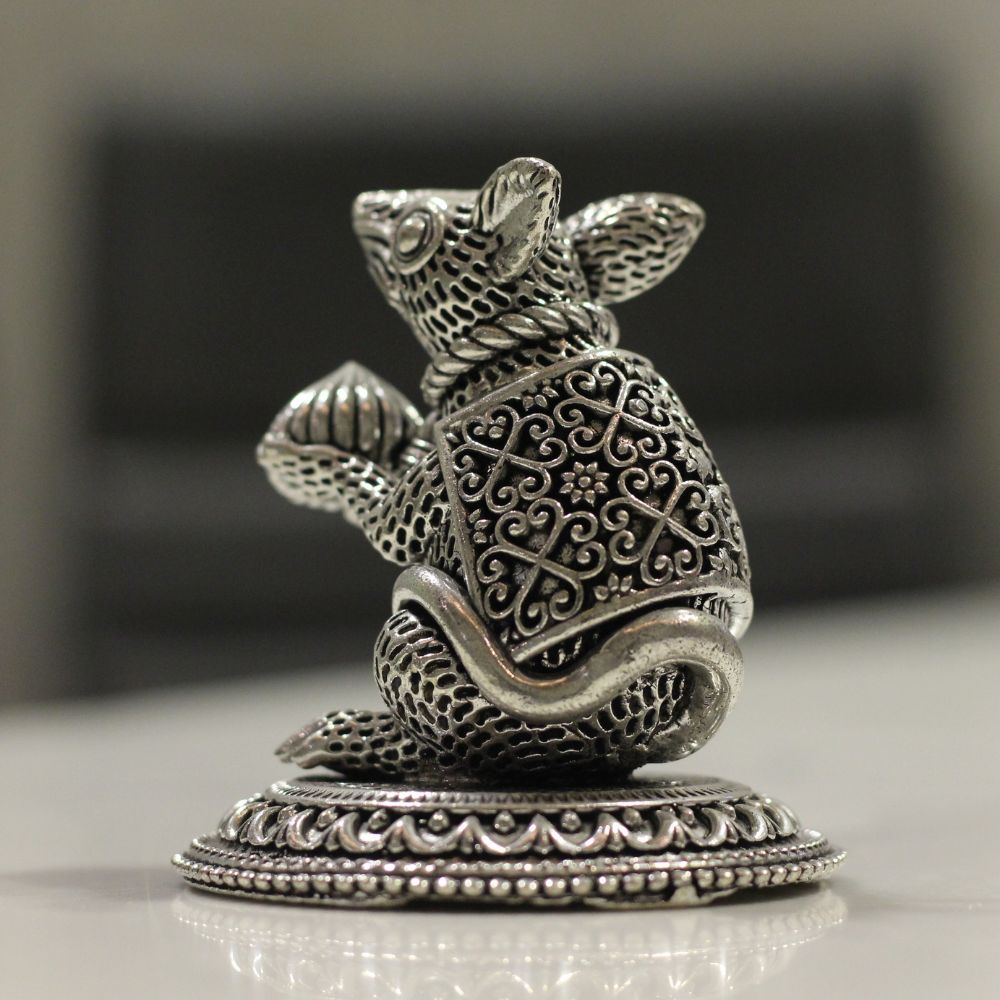 Mushak Figurine – Oxidised Silver Finish, Small