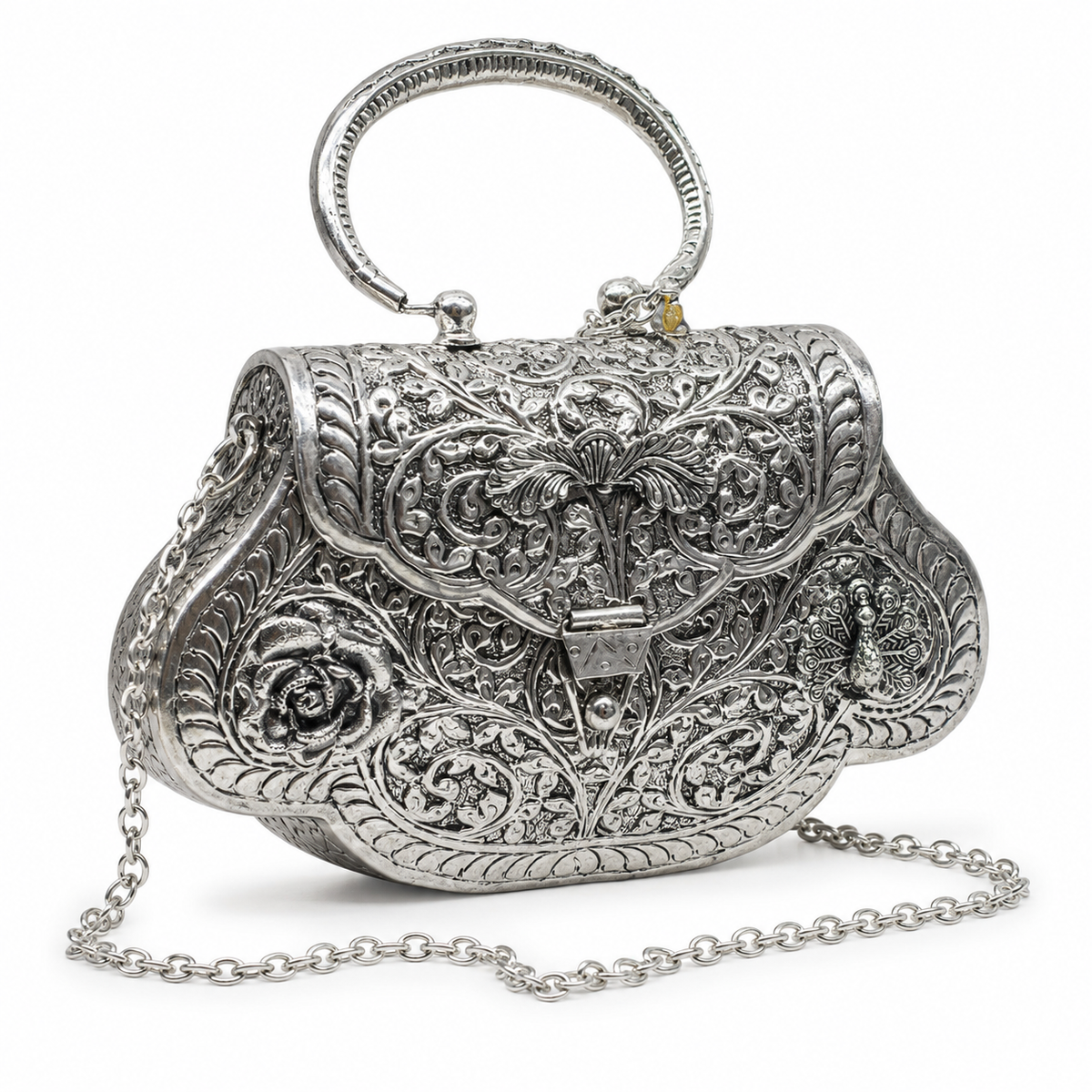 Silver-Finish Purse Showpiece