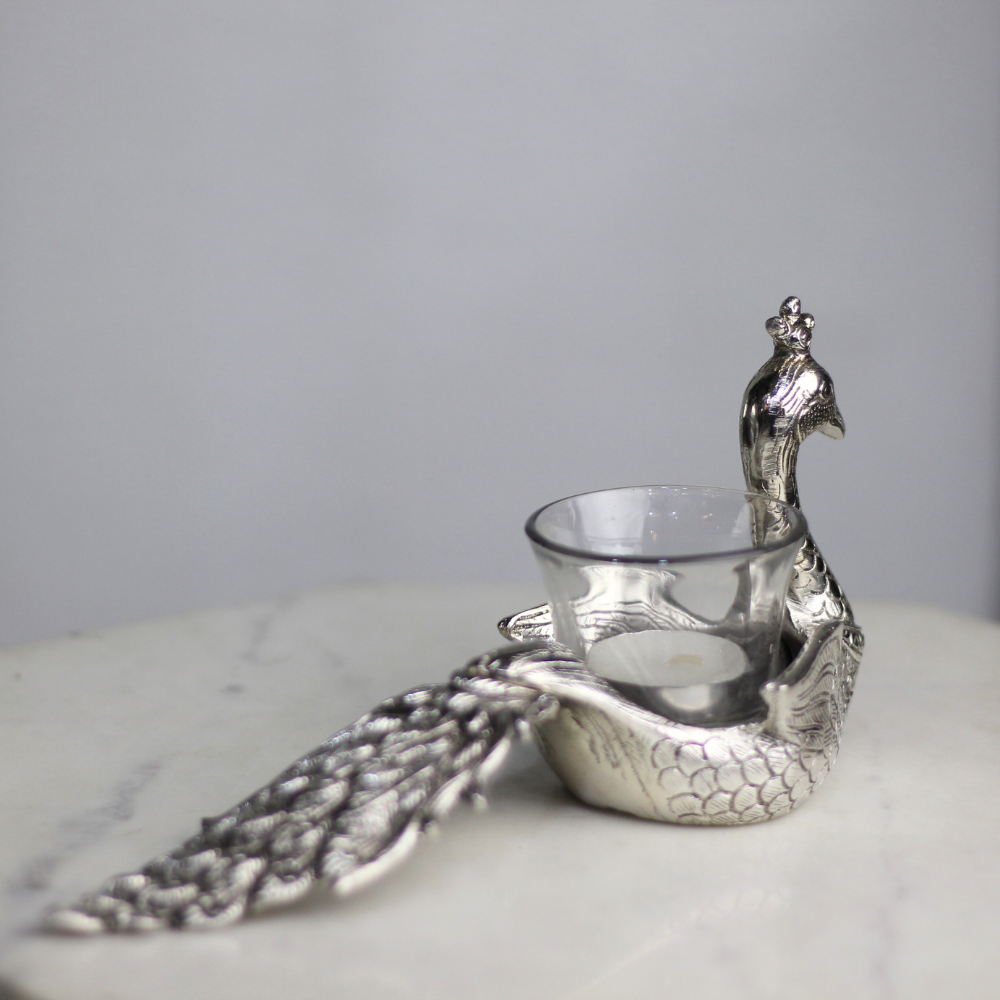 Peacock Tealight Holders – Set of 2