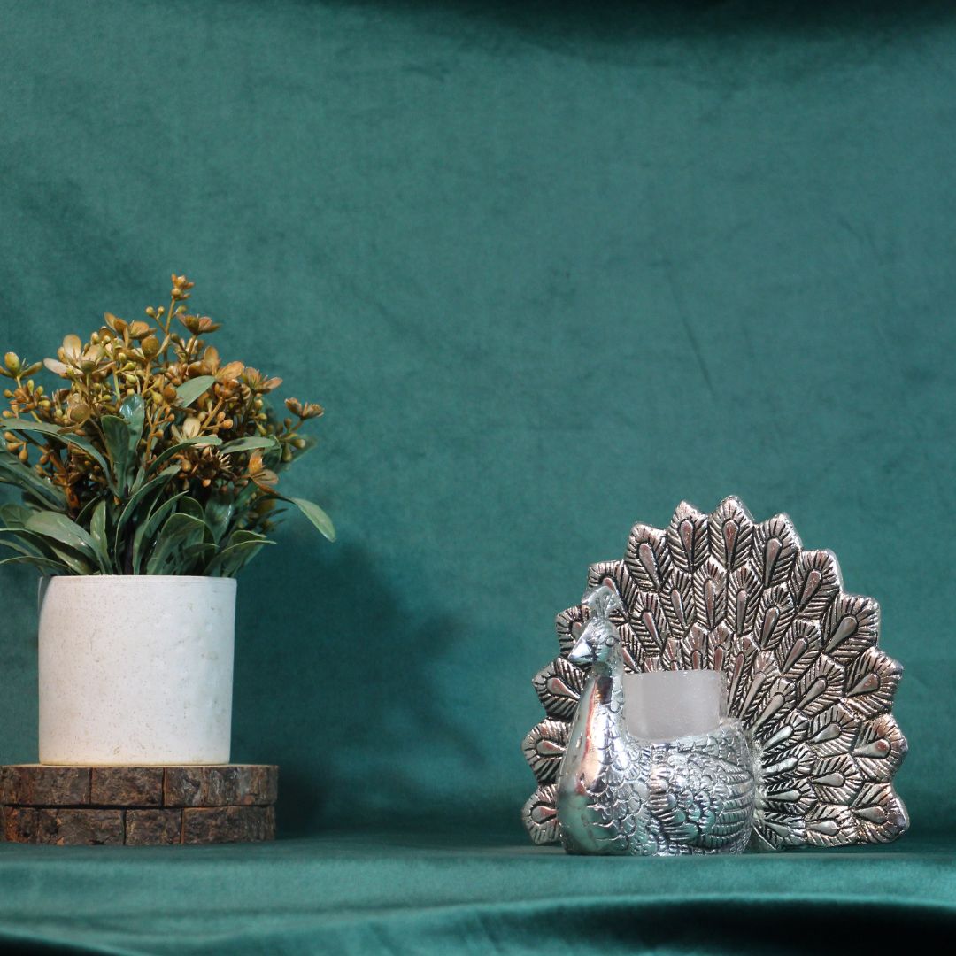 Peacock Tealight Holder with Spread Tail — view 6