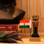 Wooden Ashok Pillar with Flag – 8 inch — view 2