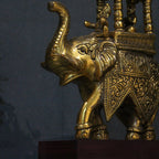 Ambabari Elephant on Wooden Base – Gold Finish — view 10