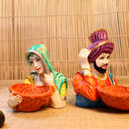 Painted Village Couple Bowl Set – Pair — view 4