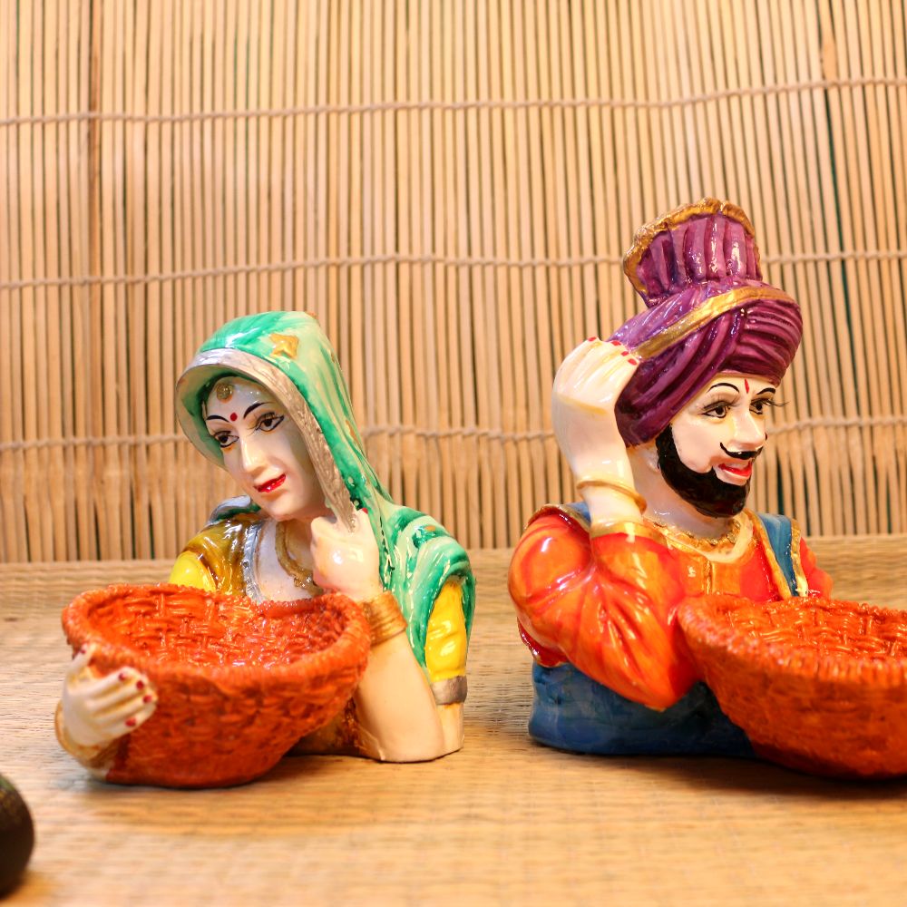 Painted Village Couple Bowl Set – Pair — view 4