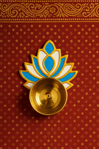 Handcrafted Colorful Lotus Diya made in India – HeritageKosh
