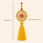 Chakra hanging dimensions: 45 cm length and 14 cm diameter