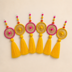 Chakra hanging pack of 6: three yellow and three pink