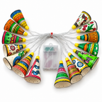Hand-Painted Leather Cone Fairy Lights – String of 15