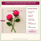 Crochet rose flower sticks measurements and product details