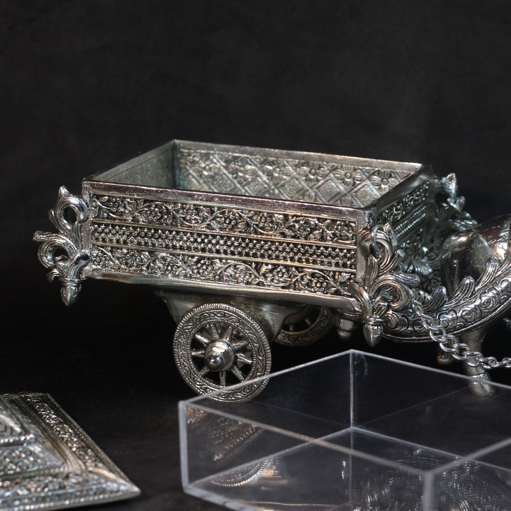Silver-Finish Horse Cart Showpiece — view 5