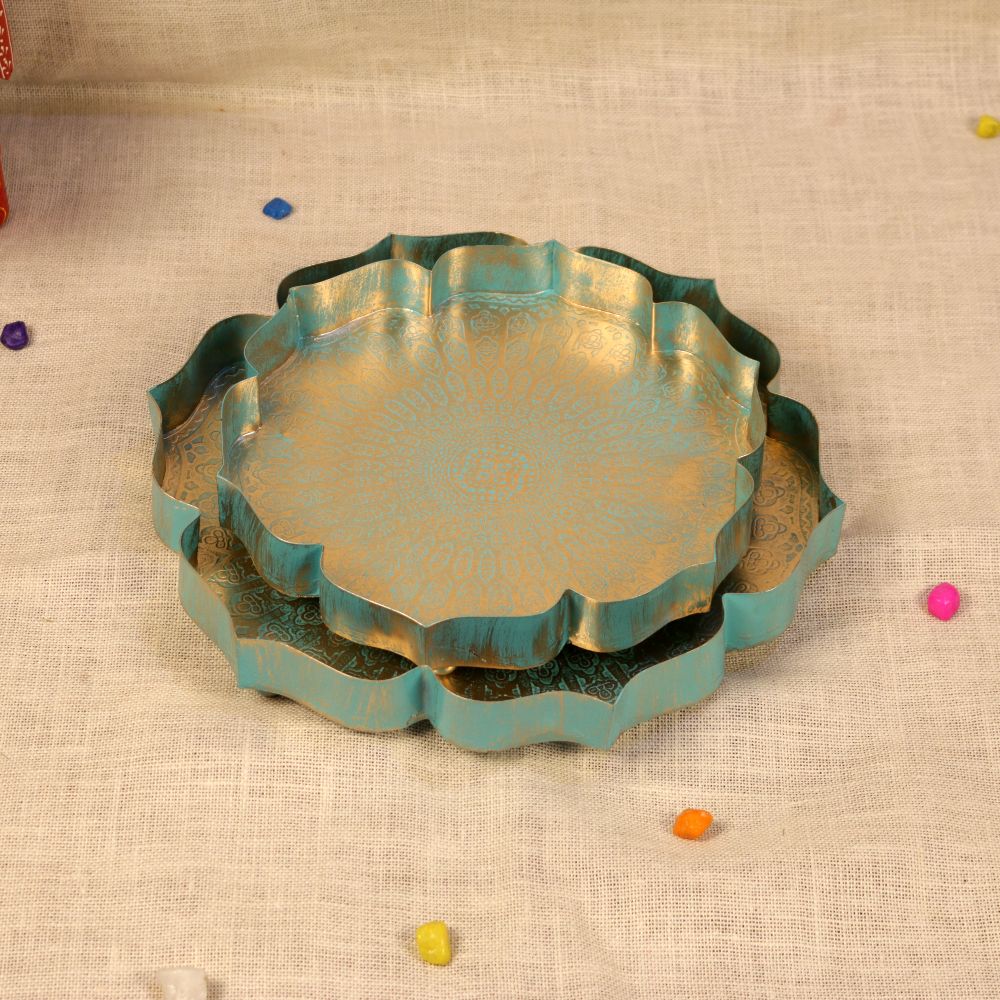 Star Tray – Green and Gold, Set of 2 — view 5