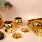 Cutwork Basket – Set of 4 — Antique gold tone