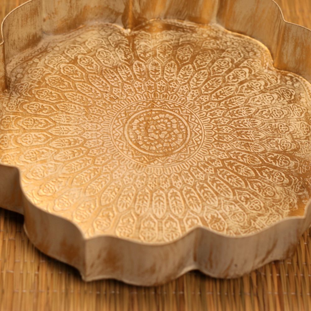 Lotus Petal Serving Tray – White — view 2