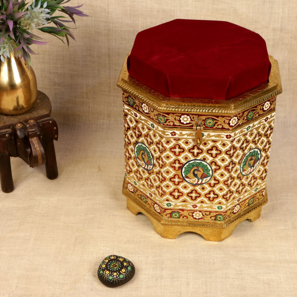 Meenakari Tunkey Stool – 14 inch — view 4