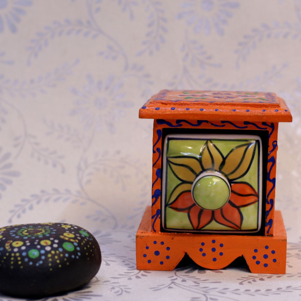 Hand-Painted Single Drawer Trinket Box — view 2