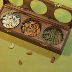 Wooden Dryfruit Box with 3 Bowls – 12 x 4 inch — view 5