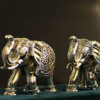 Silver-Clad Elephant Pair – 6 inch