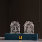 Laxmi Ganesh Hanging Plaques – Silver Finish, Boxed