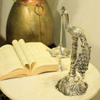 Standing Peacock Oil Lamp with Bell – 12 inch — view 3
