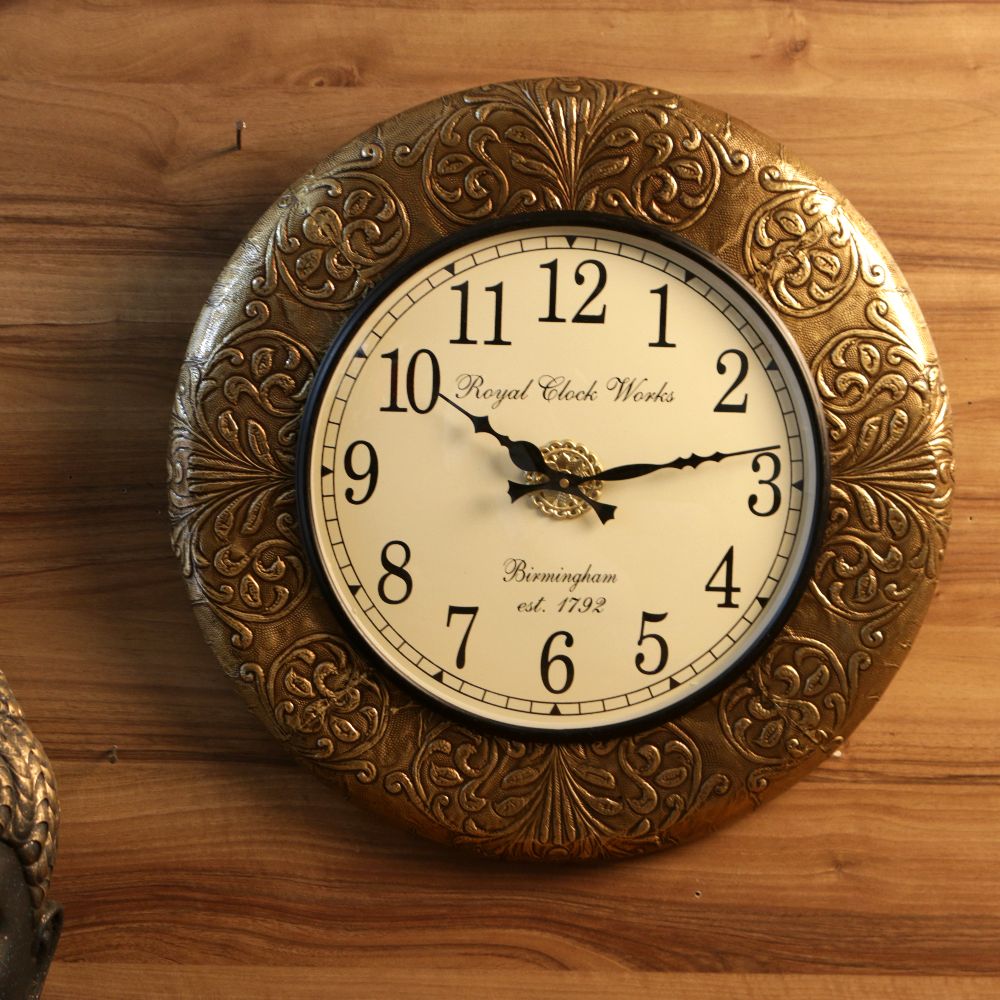 Ornate Brass-Rim Wall Clock – 18 inch — view 4